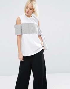 Топ с вырезами на плечах ASOS WHITE - Белый