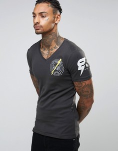 Футболка цвета индиго с V-образным вырезом G-Star - Серый