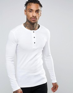 Лонгслив с воротником на пуговицах G-Star Gunner - Белый