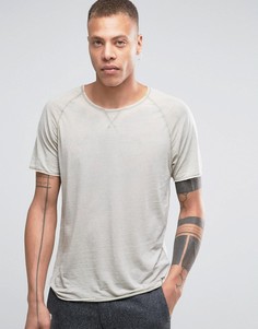 Oversize-футболка с выжженным эффектом Selected - Кремовый