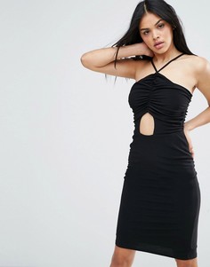 Love Rouched Dress With Cut Out Detail - Черный