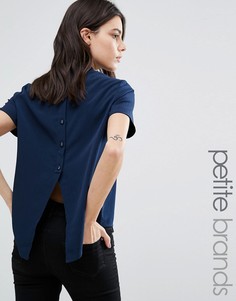 Кроп-топ с пуговицами сзади Vero Moda Petite - Темно-синий