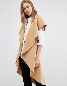 Жилет с каскадной драпировкой QED London - Коричневый