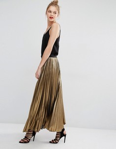 Золотистая юбка макси со складками BCBG Max Azria Dallin - Золотой