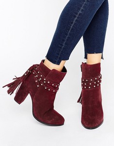 Faith Bethany Tie Back Heeled Ankle Boots - Красный