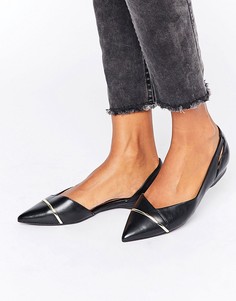 Остроносые кожаные туфли на плоской подошве ALDO Kedassi - Черный