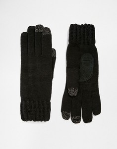 Totes Knitted Gloves With 3 Finger Smartouch - Черный