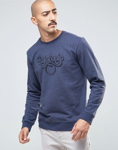 Patagonia Sweatshirt With Script Logo In Regular Fit Navy - Темно-синий