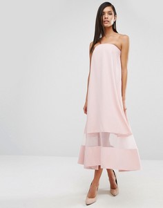 Платье миди с прозрачной вставкой AQAQ Sinead - Розовый