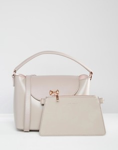 Ted Baker Leather Tote Bag With Top Handle - Фиолетовый