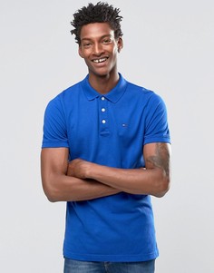 Синяя эластичная футболка-поло узкого кроя Hilfiger Denim - Синий