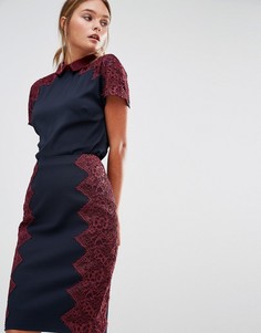 Рубашка с отделкой фигурным кружевом Ted Baker Quintaa - Темно-синий