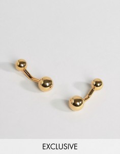 Золотистые запонки с шарами на концах Reclaimed Vintage - Золотой