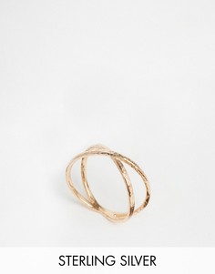Серебряное кольцо с розовой позолотой Lavish Alice Hammered Orbit - Золотой