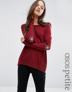 ASOS PETITE Jumper with Christmas Snowflake Elbow Patch - Красный