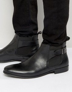 Черные кожаные ботинки челси с пряжками KG by Kurt Geiger - Черный