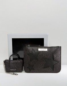 Чехол с отделкой блестками и брелок для ключей с миниатюрной сумочкой в подарочной упаковке Carvela - Черный