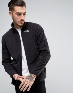 Черная флисовая куртка на молнии The North Face 100 Glacier - Черный