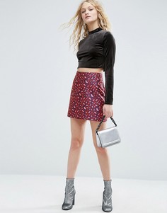 Мини-юбка с жаккардовым животным принтом ASOS - Мульти