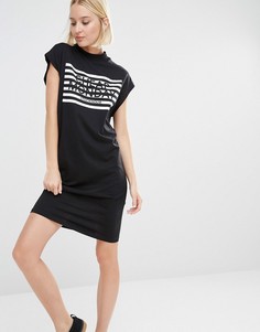 Платье-футболка в полоску с логотипом Cheap Monday - Черный
