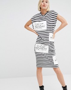 Платье-футболка в полоску с логотипом Cheap Monday - Мульти