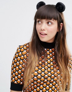 Ободок с помпонами Monki - Черный