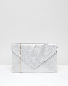 Блестящий клатч-конверт Boohoo - Серебряный