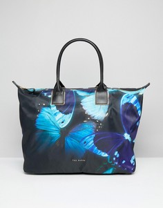 Нейлоновая дорожная сумка с принтом бабочек Ted Baker - Черный