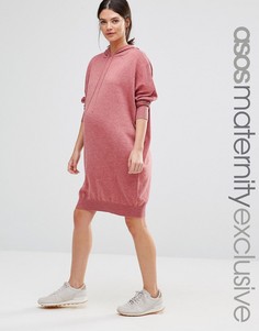 Вязаное платье‑худи для беременных ASOS Maternity - Розовый