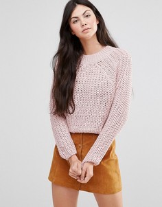 Розовый вязаный джемпер с косами Lavand - Розовый