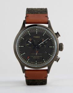 Часы с хронографом и твидовым ремешком Timex Waterbury - Серый