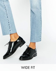 Кожаные броги на широкую ногу ASOS MAKE-UP - Черный