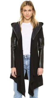 Трикотажный кардиган с отделкой искусственной кожей Blank Denim