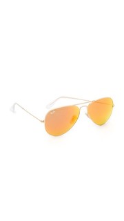 Классические солнцезащитные очки авиаторы с зеркальным матовым покрытием Ray Ban