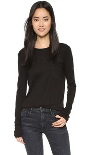 Классическая футболка с длинными рукавами и карманом T by Alexander Wang