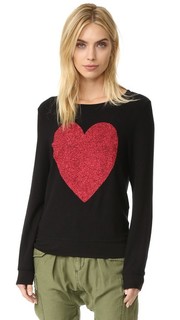 Широкий пляжный пуловер Sparkle Heart Wildfox