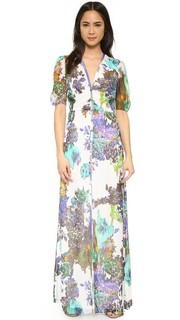 Вечернее платье с цветочным принтом и пуговицами спереди Michelle Mason