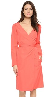 Платье из ткани в рубчик с V-образным вырезом Nina Ricci