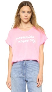 Неоновая футболка Mermaids свободного кроя с бахромой Wildfox