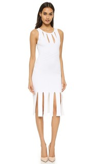 Платье без рукавов с бахромой и вырезами Cushnie Et Ochs