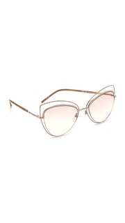 Солнцезащитные очки «кошачий глаз» в двойной оправе с двойной проволокой Marc Jacobs