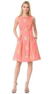 Платье с облегающим лифом и широкой юбкой Lela Rose