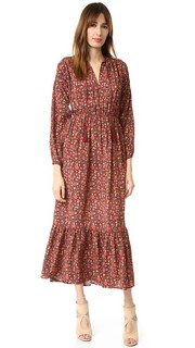 Шелковое платье с цветочным принтом в стиле хиппи The Kooples