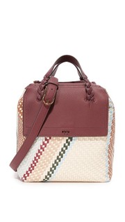 Плетеная миниатюрная сумка-портфель Half Moon Tory Burch