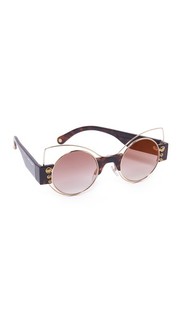 Солнцезащитные очки «кошачий глаз» в модной проволочной оправе Marc Jacobs