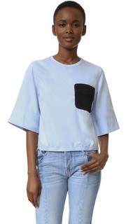 Модная свободная футболка со связанным крючком карманом 3.1 Phillip Lim