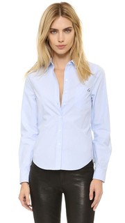 Блуза из жатой ткани оксфорд Kate Moss London Equipment