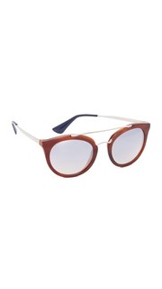 Зеркальные солнцезащитные очки-авиаторы Prada