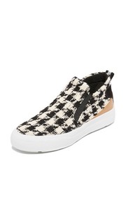Кроссовки из твида на платформе без шнурков Msgm