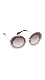 Круглые блестящие солнцезащитные очки Miu Miu